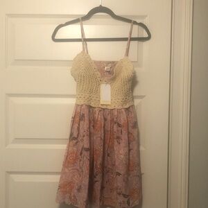 Floral Crochet Top Mini Dress